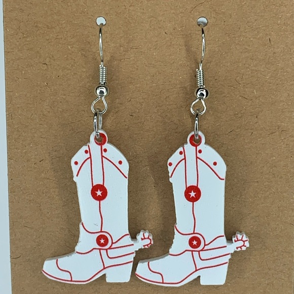 Jewelry - Cowboy Boots Acrylic Dangle Earrings Country Style
